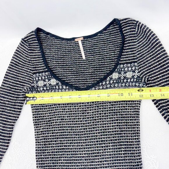 Free People Y2k Women's Wool Blend Sweater Boho Long Sleeve Shirt - Picture 6 of 11